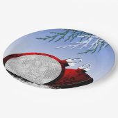 Kerstornament Fotosjabloon Sjabloon Holiday Scene Papieren Bordje (Gekanteld)