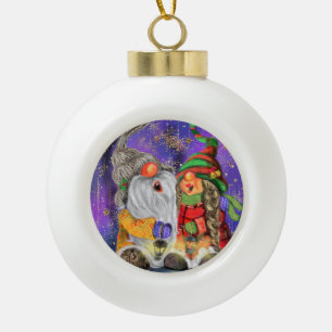 Kerstornament Gnomes die Happy Song zingen Keramische Bal Ornament