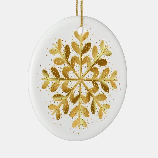 kerstornament Gold Snowflake Keramisch Ornament (Rechts)