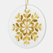 kerstornament Gold Snowflake Keramisch Ornament (Links)