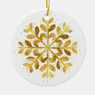 kerstornament Gold Snowflake Keramisch Ornament