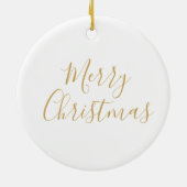 Kerstornament Gouden Sneeuwvlok Keramisch Ornament (Achterkant)