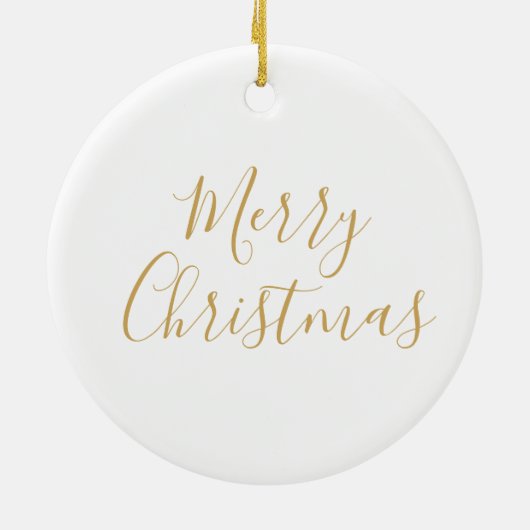 Kerstornament Gouden Sneeuwvlok Keramisch Ornament (Achterkant)