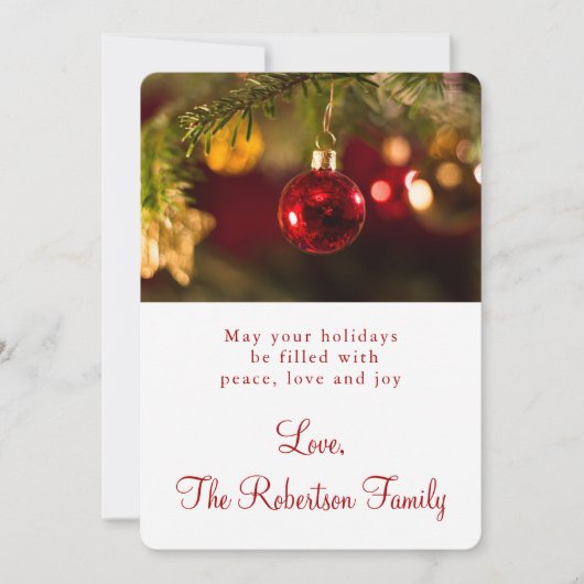 kerstornament Greeting Feestdagenkaart (Voorkant)