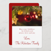 kerstornament Greeting Feestdagenkaart (Voorkant / Achterkant)