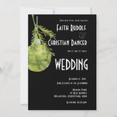 Kerstornament Groen, Modern  Bruiloft Aankondiging (Voorkant)