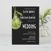 Kerstornament Groen, Modern  Bruiloft Aankondiging (Staand voorkant)