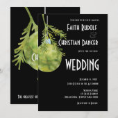 Kerstornament Groen, Modern Huwelijk Aankondiging (Voorkant / Achterkant)