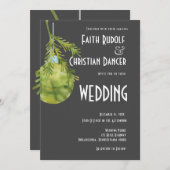 Kerstornament Groen, Modern Huwelijk Aankondiging (Voorkant / Achterkant)