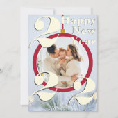 Kerstornament Happy Nieuwjaar 2022-fotokaart Kaart (Voorkant)
