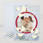 Kerstornament Happy Nieuwjaar 2022-fotokaart Kaart (Voorkant / Achterkant)
