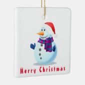 Kerstornament Happy Snowman Keramisch Ornament (Rechts)