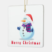 Kerstornament Happy Snowman Keramisch Ornament (Links)