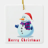 Kerstornament Happy Snowman Keramisch Ornament (Voorkant)