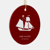 Kerstornament — HMS Gaspee Keramisch Ornament (Rechts)