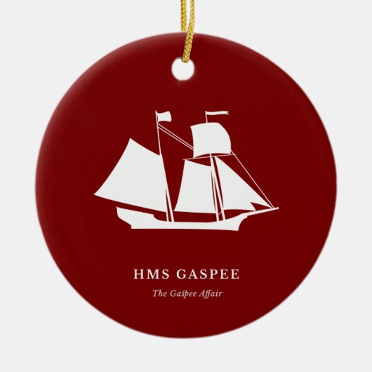 Kerstornament — HMS Gaspee Keramisch Ornament (Voorkant)