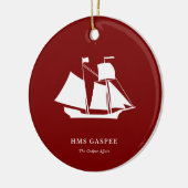 Kerstornament — HMS Gaspee Keramisch Ornament (Links)