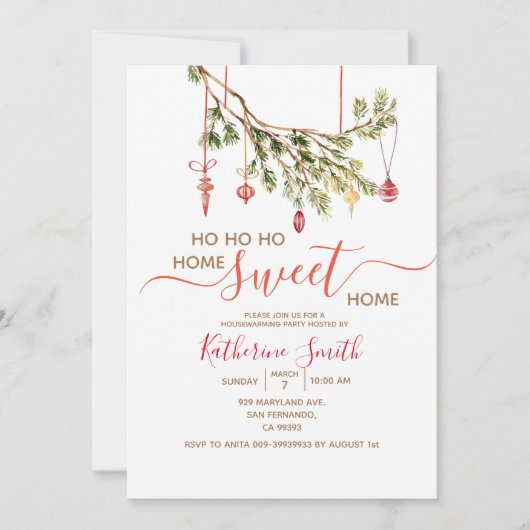 Kerstornament Housewarmingfeest Kaart (Voorkant)