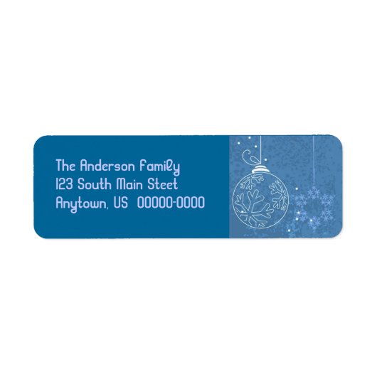 Kerstornament in blauwe sticker (Voorkant)