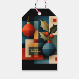 Kerstornament in Mid-Century Modern-stijl Cadeaulabel