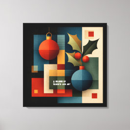 Kerstornament in Mid-Century Modern-stijl Canvas Afdruk