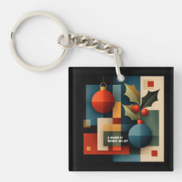 Kerstornament in Mid-Century Modern-stijl Sleutelhanger