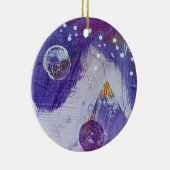 Kerstornament in Moon Mountain Design Keramisch Ornament (Rechts)