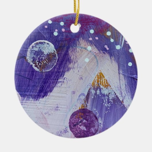 Kerstornament in Moon Mountain Design Keramisch Ornament (Voorkant)