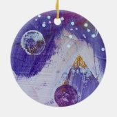 Kerstornament in Moon Mountain Design Keramisch Ornament (Achterkant)