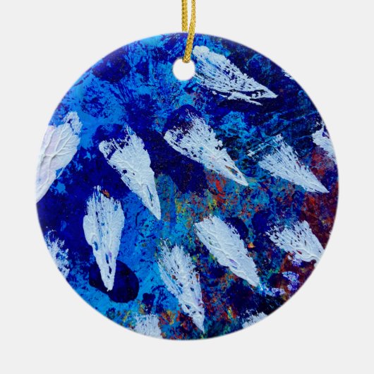 Kerstornament in skyburst-ontwerp keramisch ornament (Voorkant)