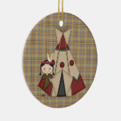 Kerstornament Indiaas meisje Keramisch Ornament (Rechts)