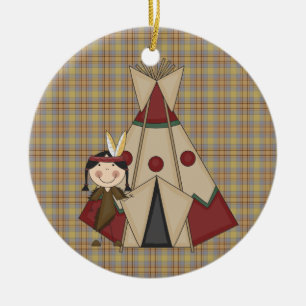 Kerstornament Indiaas meisje Keramisch Ornament