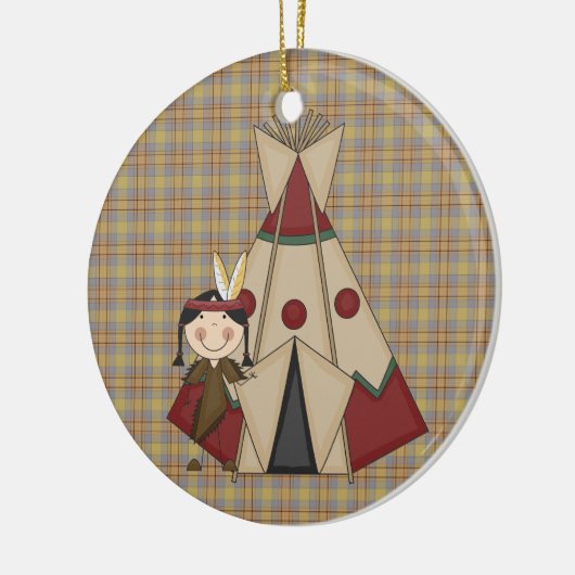 Kerstornament Indiaas meisje Keramisch Ornament (Links)