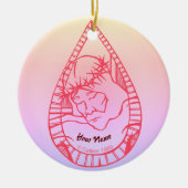 Kerstornament Jezus Huilde Christelijk Keramisch Ornament (Voorkant)
