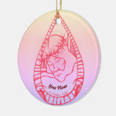 Kerstornament Jezus Huilde Christelijk Keramisch Ornament (Links)