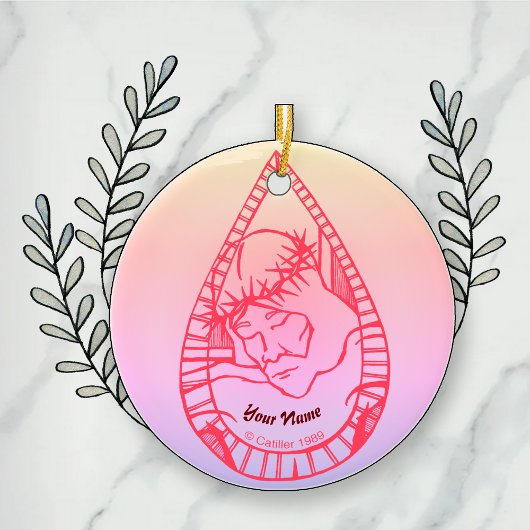 Kerstornament Jezus Huilde Christelijk Keramisch Ornament