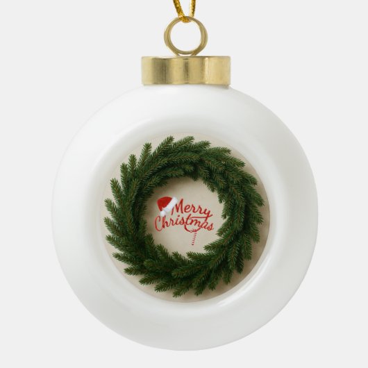 Kerstornament Keramische Bal Ornament (Voorkant)