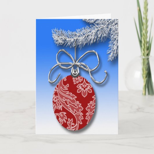 Kerstornament Kerstboomtak Kerstvakantie Feestdagen Kaart (Voorkant)