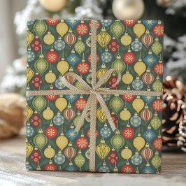 Kerstornament Kleurrijke Kerstmis Vintage Cadeaupapier