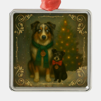 Kerstornament – Knus hond kerstcadeau Metalen Ornament