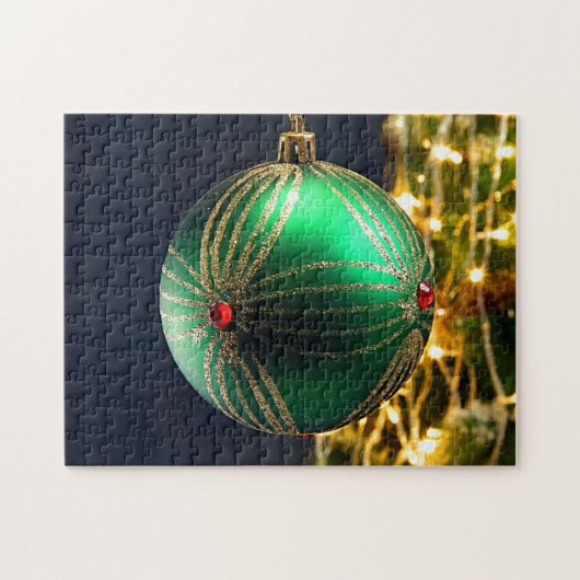 Kerstornament Lights Bokeh Jigzaag Puzzle Legpuzzel (Horizontaal)