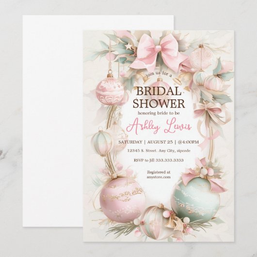 Kerstornament luxe ornament kaart (Voorkant / Achterkant)