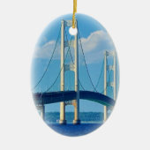 kerstornament Mackinac Bridge Keramisch Ornament (Voorkant)