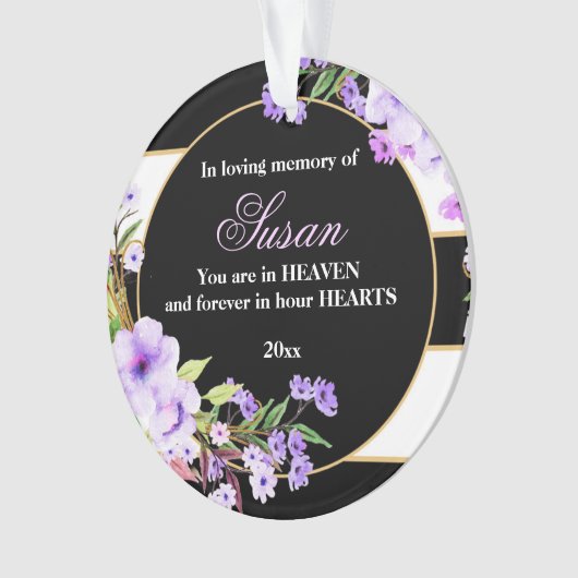Kerstornament Memorial Paars Black Ornament (voorkant)