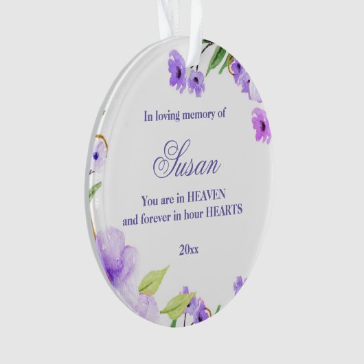 Kerstornament Memorial Purple Flowers Ornament (voorkant)