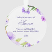 Kerstornament Memorial Purple Flowers Ornament (achterkant)