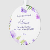 Kerstornament Memorial Purple Flowers Ornament (voorkant)