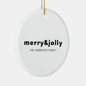 Kerstornament Merry & Bright Minimal Wit Keramisch Ornament (Rechts)