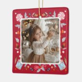 Kerstornament Merry & Bright Vintage Keramisch Ornament (Links)