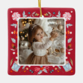 Kerstornament Merry & Bright Vintage Keramisch Ornament (Voorkant)